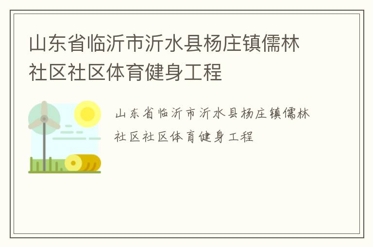 山东省临沂市沂水县杨庄镇儒林社区社区体育健身工程