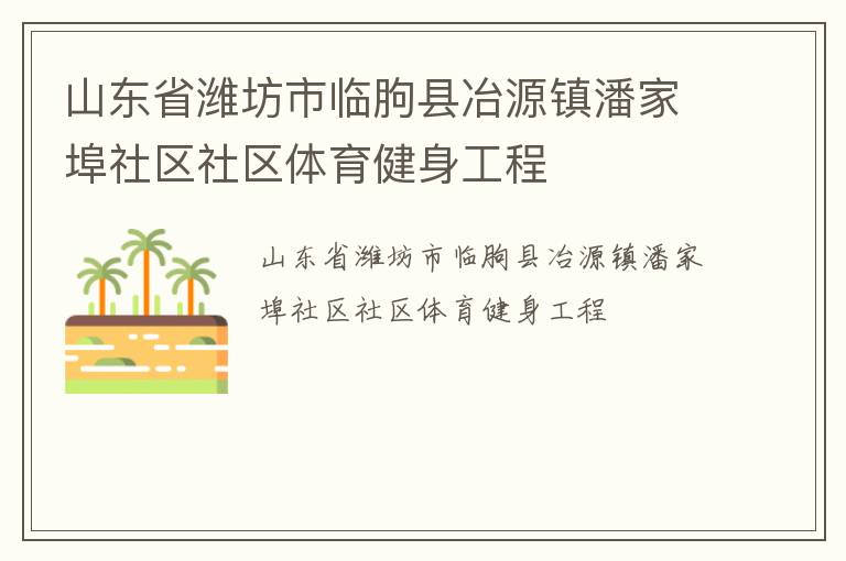 山东省潍坊市临朐县冶源镇潘家埠社区社区体育健身工程