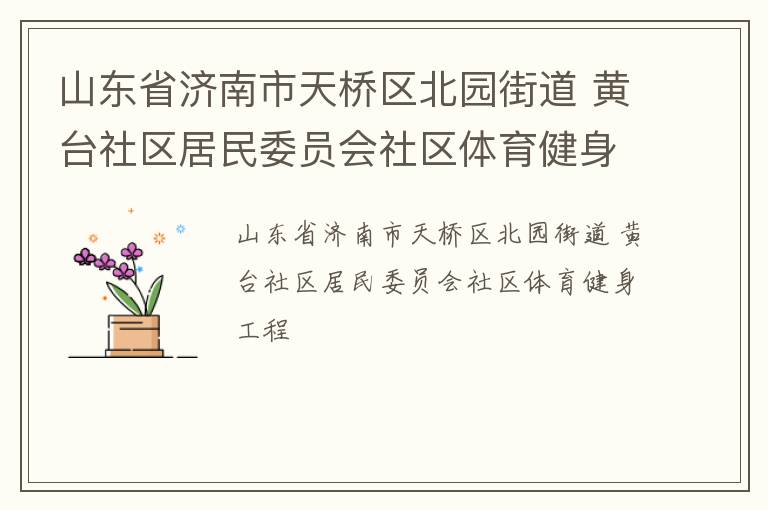 山东省济南市天桥区北园街道 黄台社区居民委员会社区体育健身工程