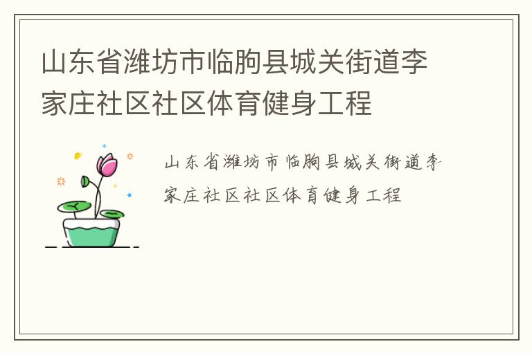 山东省潍坊市临朐县城关街道李家庄社区社区体育健身工程