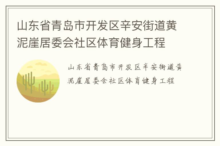 山东省青岛市开发区辛安街道黄泥崖居委会社区体育健身工程
