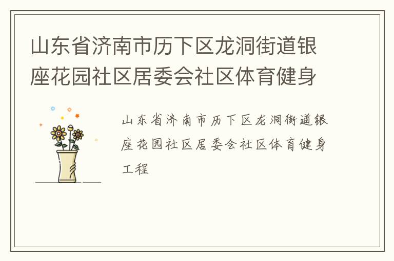 山东省济南市历下区龙洞街道银座花园社区居委会社区体育健身工程