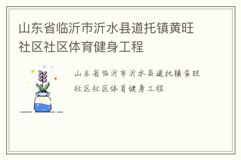 山东省临沂市沂水县道托镇黄旺社区社区体育健身工程