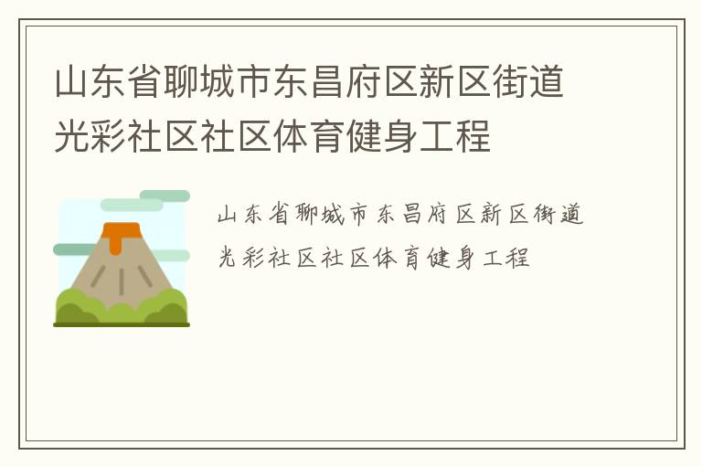 山东省聊城市东昌府区新区街道光彩社区社区体育健身工程