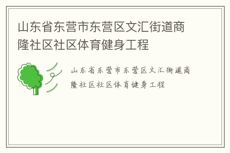 山东省东营市东营区文汇街道商隆社区社区体育健身工程