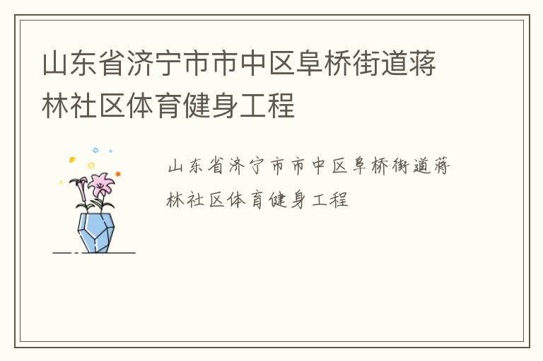 山东省济宁市市中区阜桥街道蒋林社区体育健身工程