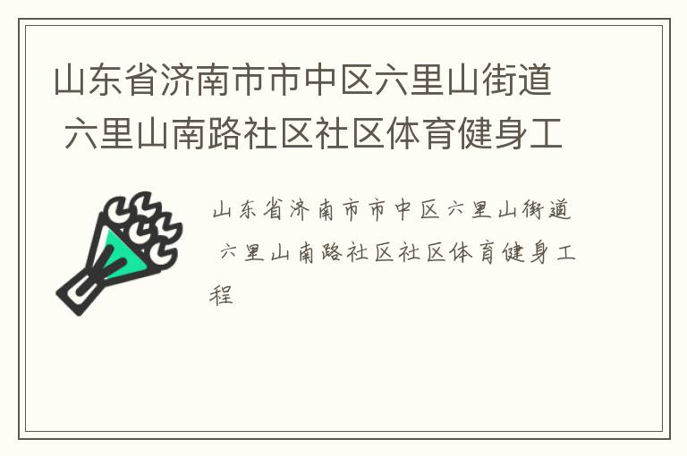 山东省济南市市中区六里山街道 六里山南路社区社区体育健身工程