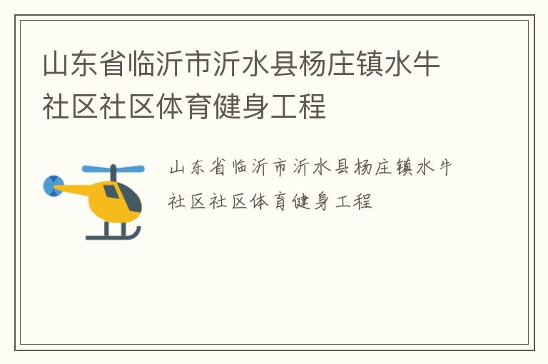 山东省临沂市沂水县杨庄镇水牛社区社区体育健身工程