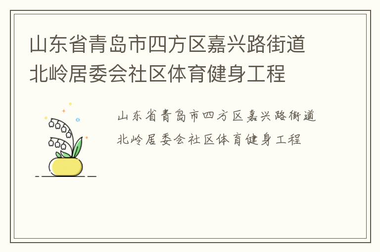山东省青岛市四方区嘉兴路街道北岭居委会社区体育健身工程