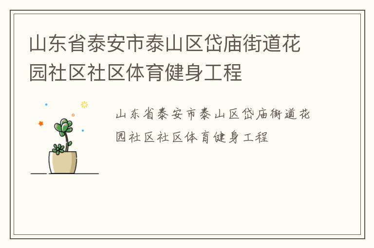 山东省泰安市泰山区岱庙街道花园社区社区体育健身工程