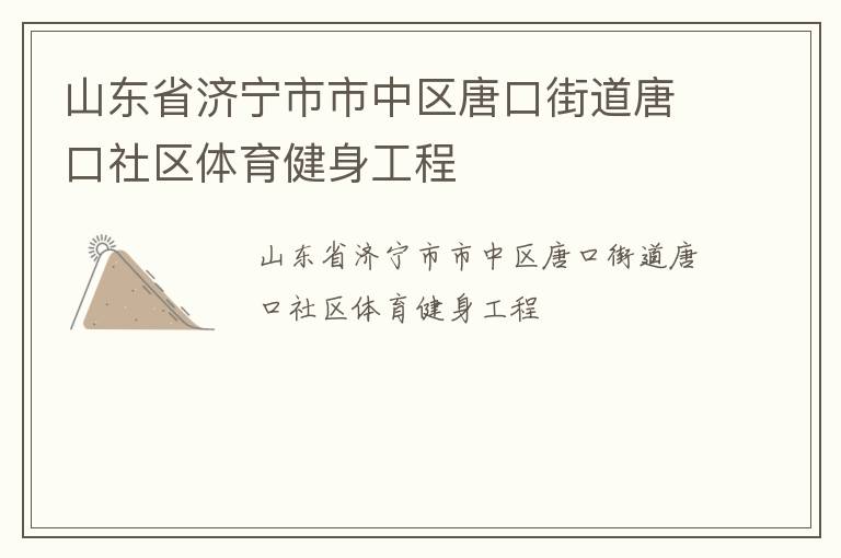 山东省济宁市市中区唐口街道唐口社区体育健身工程