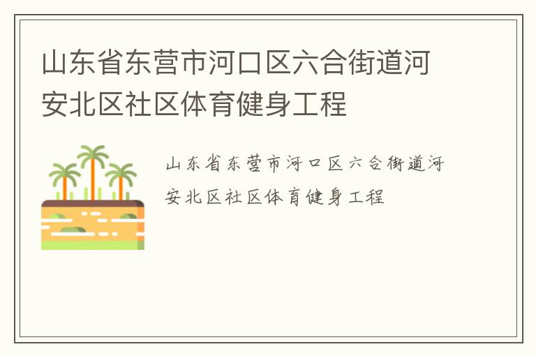 山东省东营市河口区六合街道河安北区社区体育健身工程