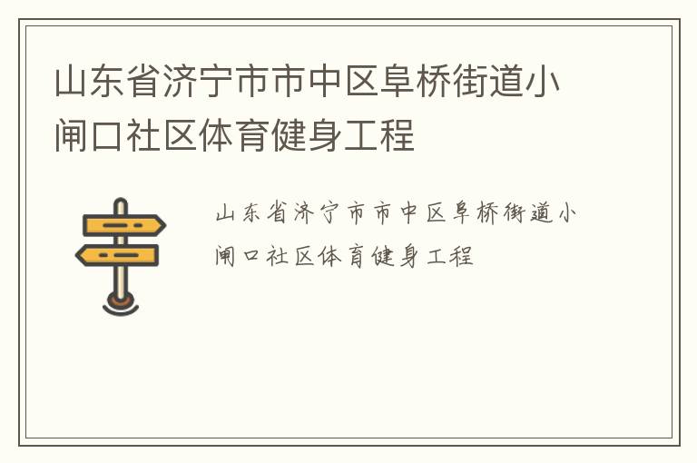 山东省济宁市市中区阜桥街道小闸口社区体育健身工程