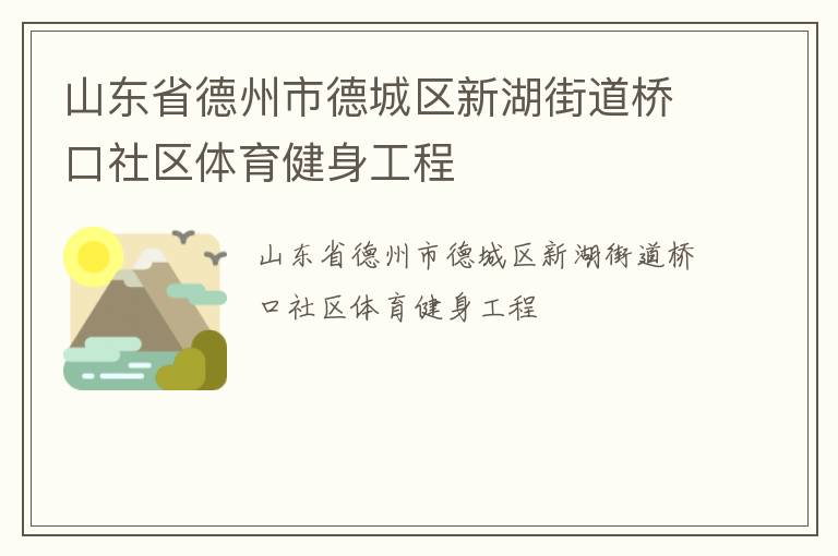 山东省德州市德城区新湖街道桥口社区体育健身工程