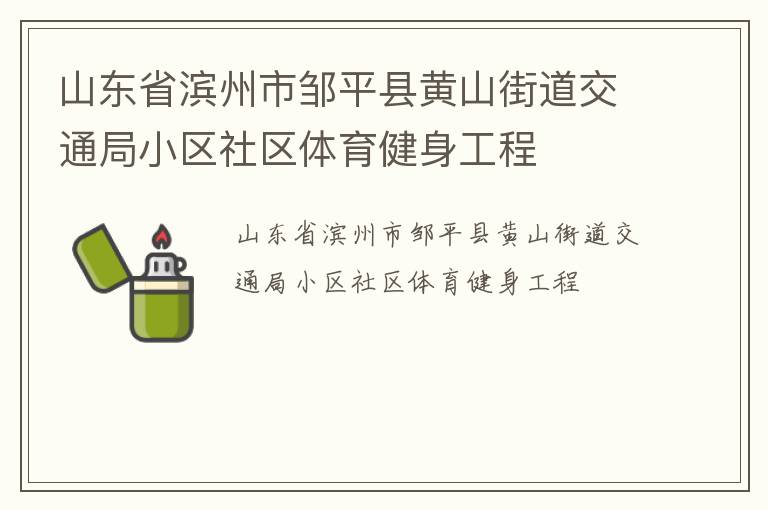 山东省滨州市邹平县黄山街道交通局小区社区体育健身工程