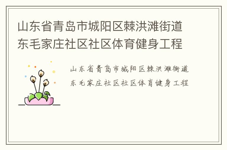 山东省青岛市城阳区棘洪滩街道东毛家庄社区社区体育健身工程