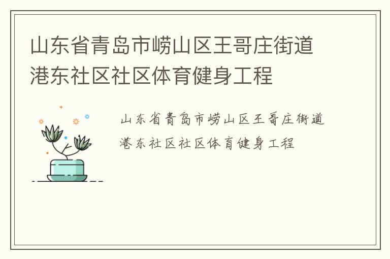 山东省青岛市崂山区王哥庄街道港东社区社区体育健身工程
