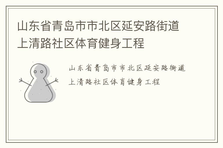 山东省青岛市市北区延安路街道上清路社区体育健身工程