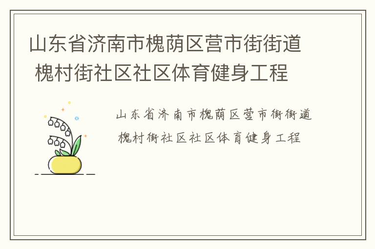 山东省济南市槐荫区营市街街道 槐村街社区社区体育健身工程