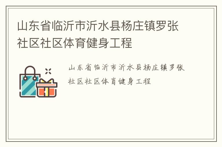 山东省临沂市沂水县杨庄镇罗张社区社区体育健身工程