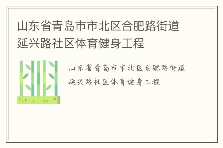 山东省青岛市市北区合肥路街道延兴路社区体育健身工程
