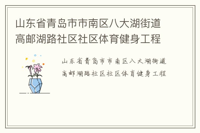山东省青岛市市南区八大湖街道高邮湖路社区社区体育健身工程