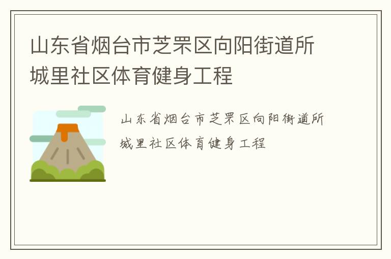 山东省烟台市芝罘区向阳街道所城里社区体育健身工程