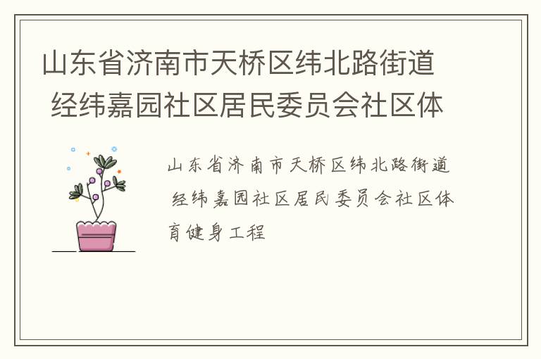 山东省济南市天桥区纬北路街道 经纬嘉园社区居民委员会社区体育健身工程