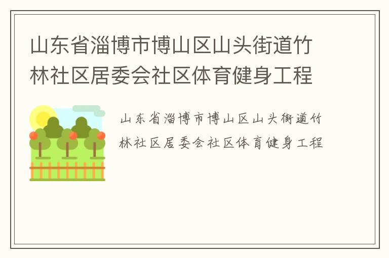 山东省淄博市博山区山头街道竹林社区居委会社区体育健身工程