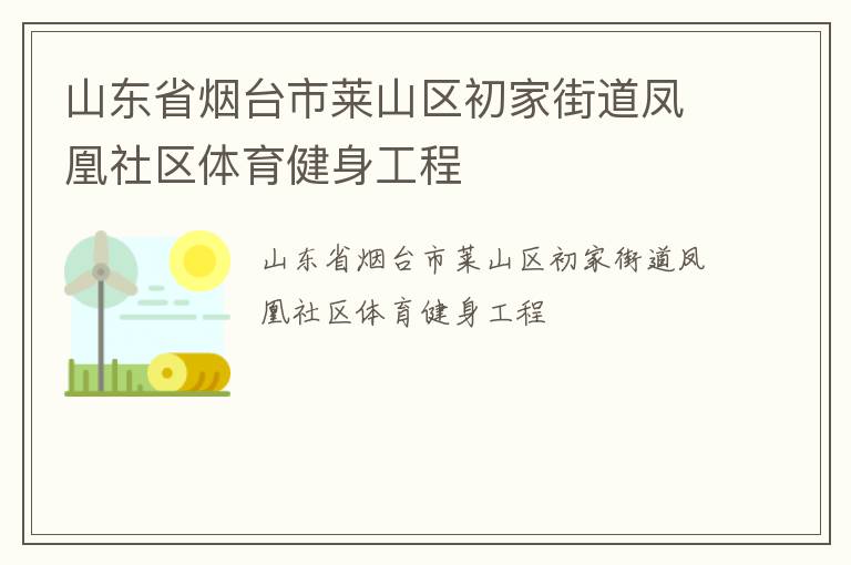 山东省烟台市莱山区初家街道凤凰社区体育健身工程