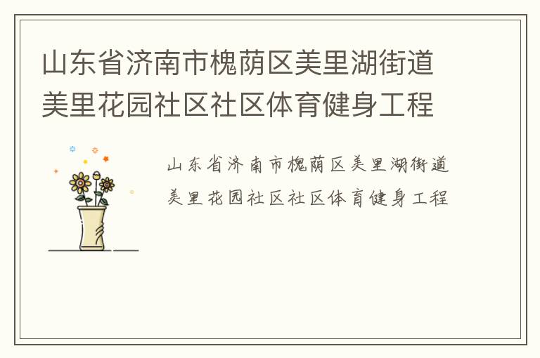 山东省济南市槐荫区美里湖街道美里花园社区社区体育健身工程