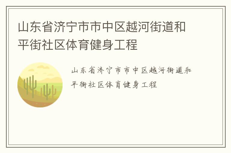 山东省济宁市市中区越河街道和平街社区体育健身工程