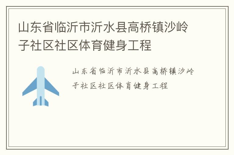山东省临沂市沂水县高桥镇沙岭子社区社区体育健身工程