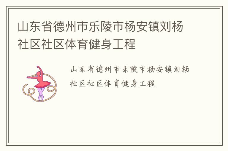 山东省德州市乐陵市杨安镇刘杨社区社区体育健身工程