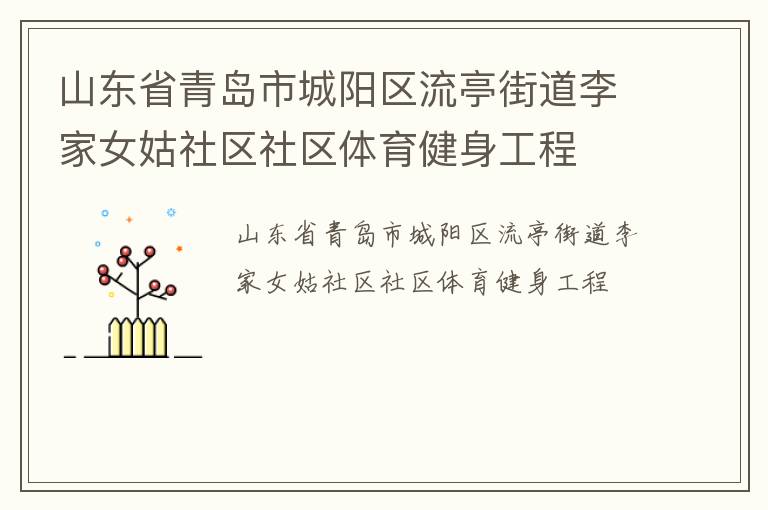 山东省青岛市城阳区流亭街道李家女姑社区社区体育健身工程