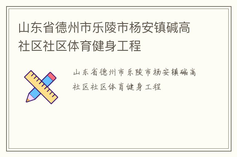 山东省德州市乐陵市杨安镇碱高社区社区体育健身工程
