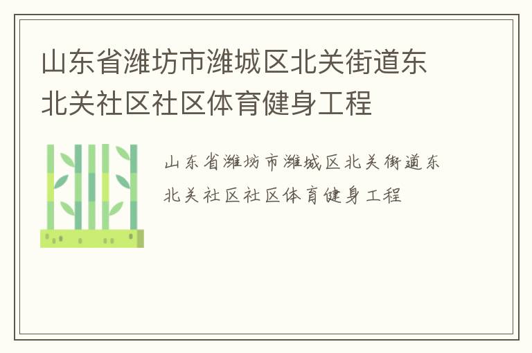 山东省潍坊市潍城区北关街道东北关社区社区体育健身工程
