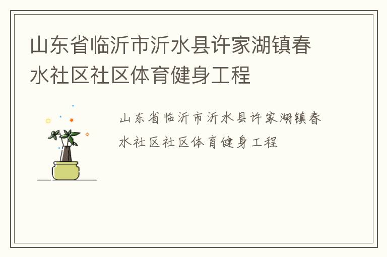 山东省临沂市沂水县许家湖镇春水社区社区体育健身工程