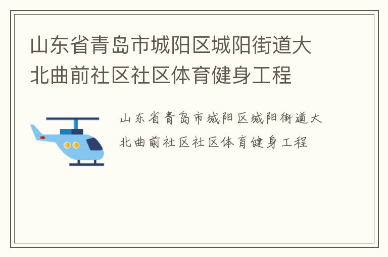 山东省青岛市城阳区城阳街道大北曲前社区社区体育健身工程