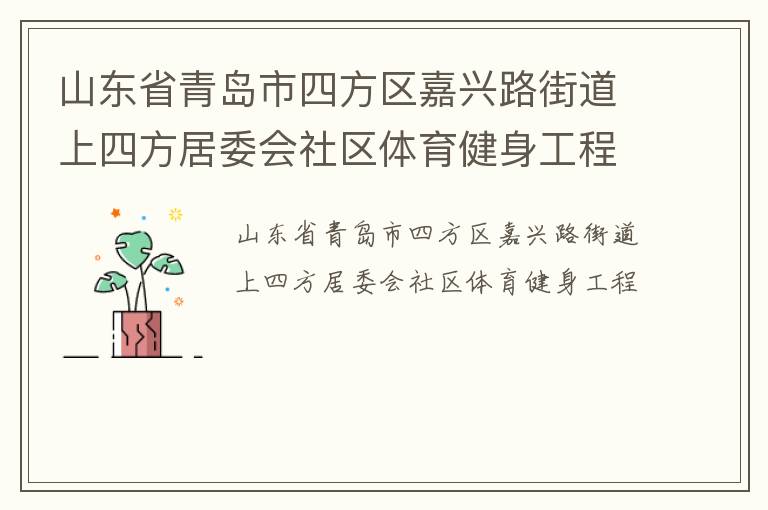 山东省青岛市四方区嘉兴路街道上四方居委会社区体育健身工程