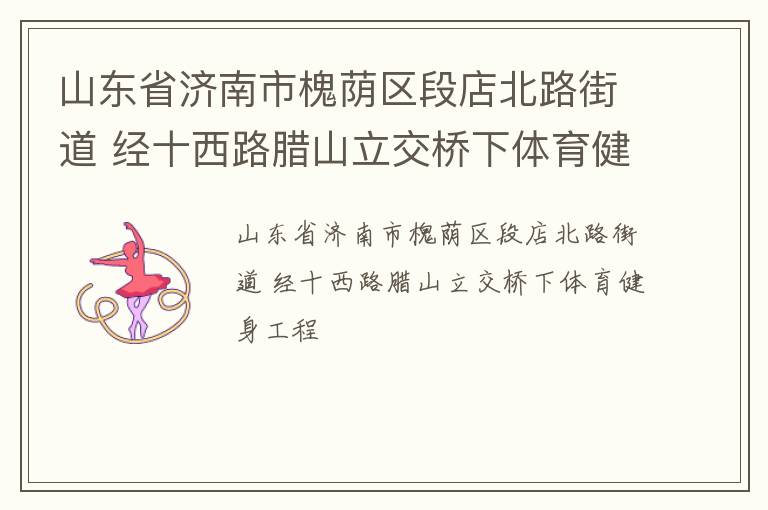 山东省济南市槐荫区段店北路街道 经十西路腊山立交桥下体育健身工程