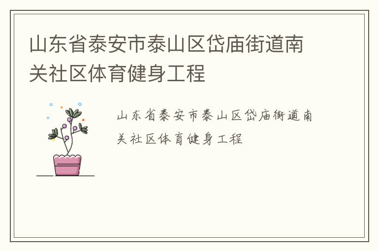 山东省泰安市泰山区岱庙街道南关社区体育健身工程