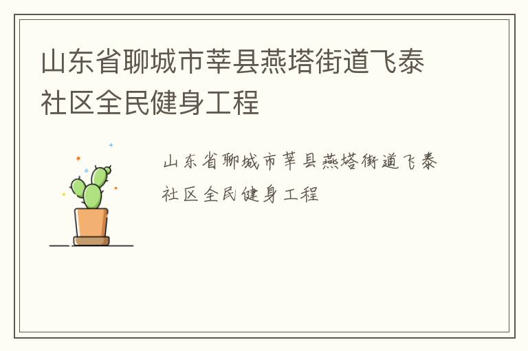 山东省聊城市莘县燕塔街道飞泰社区全民健身工程