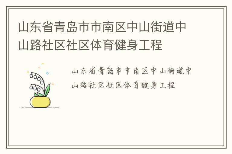 山东省青岛市市南区中山街道中山路社区社区体育健身工程