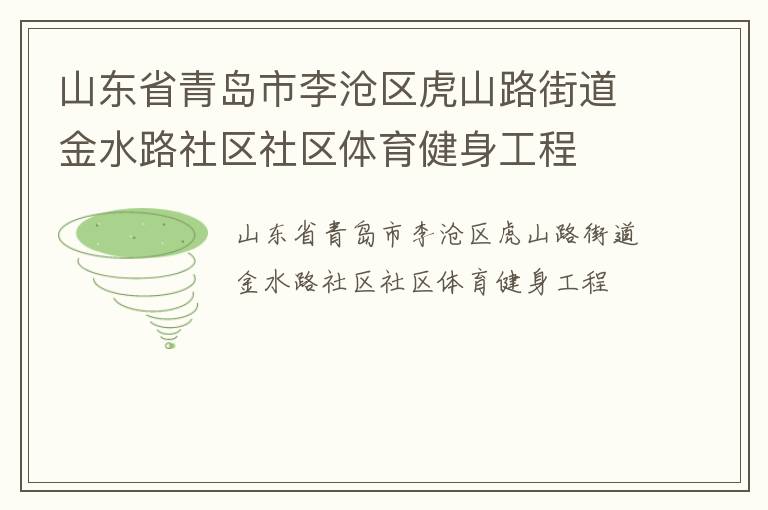 山东省青岛市李沧区虎山路街道金水路社区社区体育健身工程