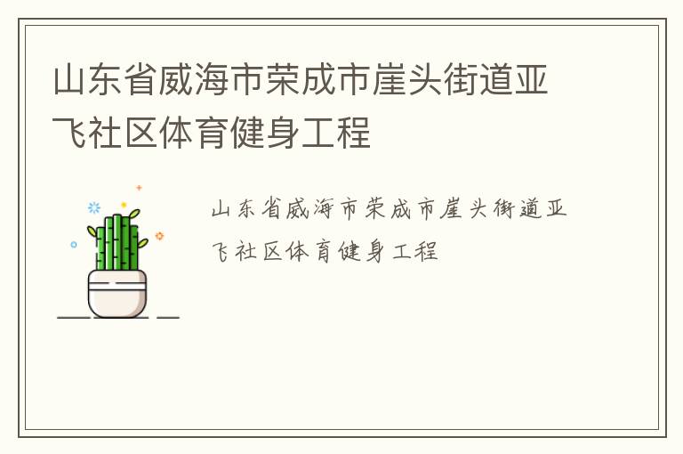 山东省威海市荣成市崖头街道亚飞社区体育健身工程