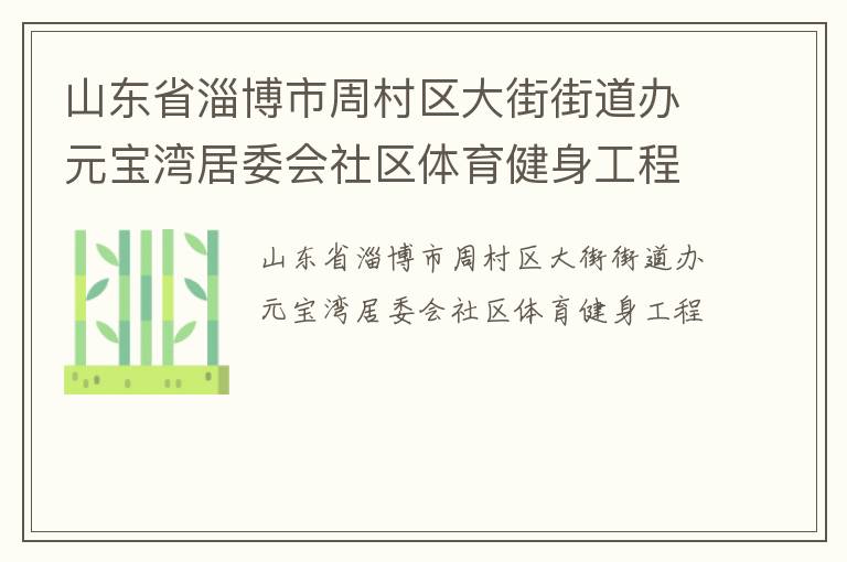 山东省淄博市周村区大街街道办元宝湾居委会社区体育健身工程