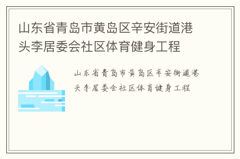 山东省青岛市黄岛区辛安街道港头李居委会社区体育健身工程