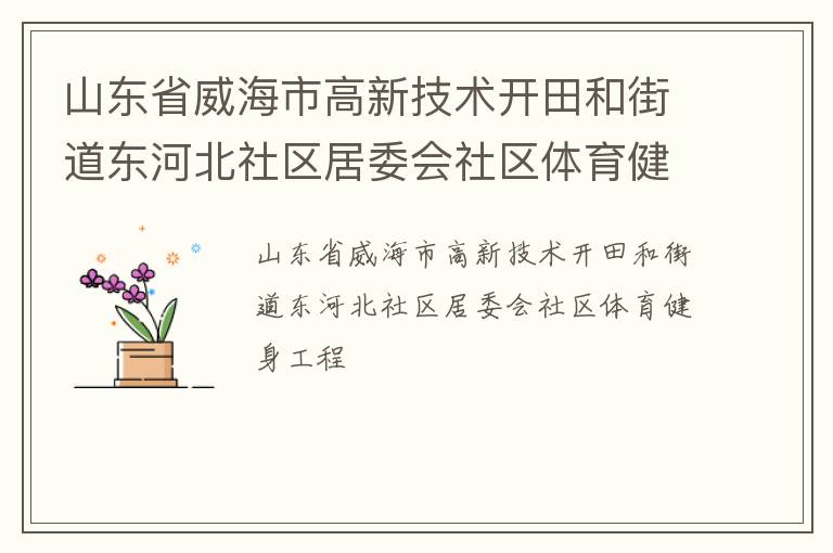 山东省威海市高新技术开田和街道东河北社区居委会社区体育健身工程