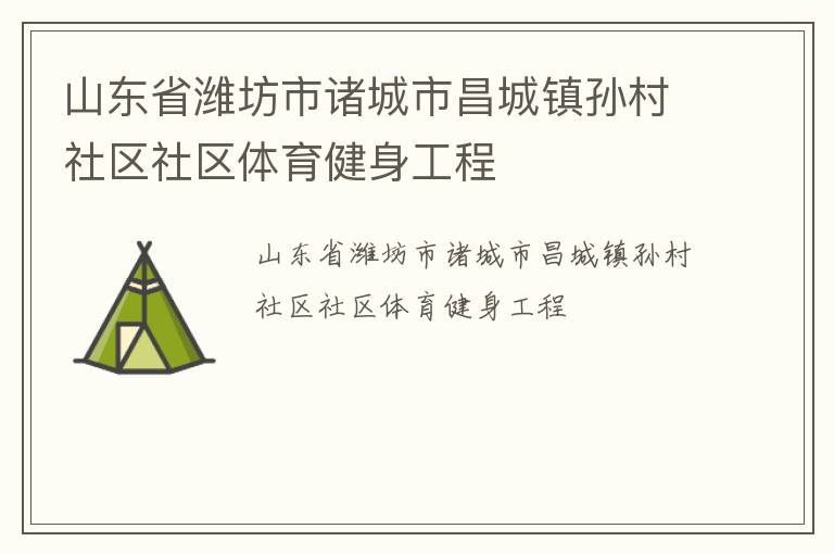 山东省潍坊市诸城市昌城镇孙村社区社区体育健身工程